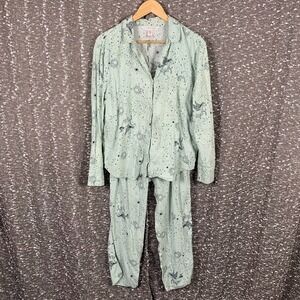 Victoria's Secret Dreamer Mint Celestial Flannel Pajama Set Whimsigoth Women's M